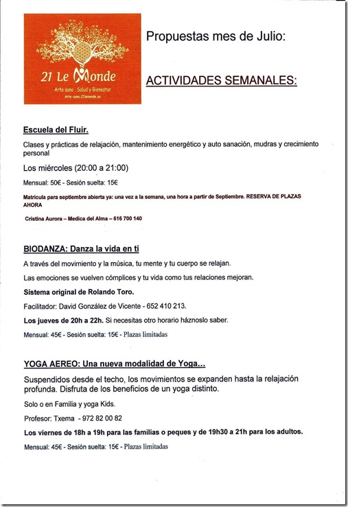 Actividades semanales 001